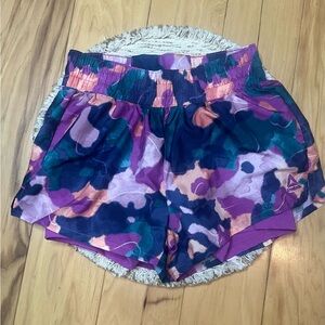 Reebok Women's Purple and Blue Athletic Shorts